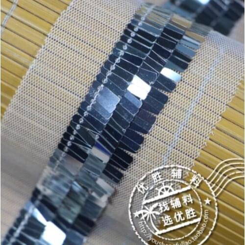 5Yards Silver Sequined Fringe Trimming Lace Latin Dress Paillette Ribbon For Dancing Costume Stage Garments Decoration