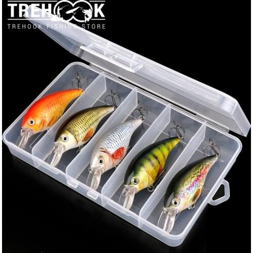 TREHOOK 5pcs Bionic Crankbaits Fishing Pike Wobblers Sets 7cm 16g Floating Minnow Lures for Fishing Kit Artificial Bait Hard