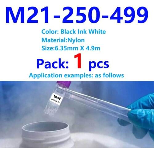 M21-250-499 Label maker ribbon Label Tape M21 250 499 Black On White Nylon for BMP21 Plus BMP21-LAB BMP21 Plus ID PAL label make