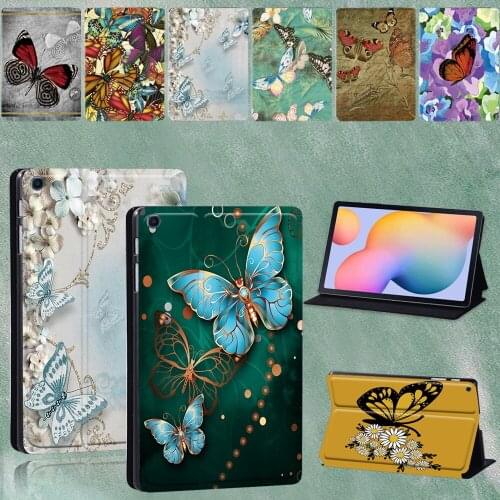 For Samsung Galaxy Tab S6 Lite 10.4 Inch 2020 P610 P615 PU Leather Stand Tablet Fashion Scratch Resistant Cover Case + Stylu