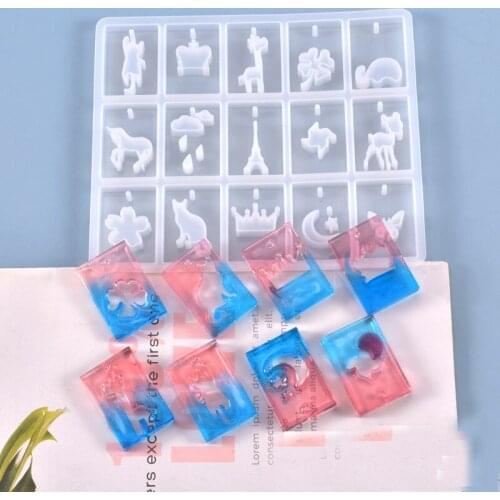 Crystal Drop Molds Designer DIY High Mirror Light, Hand-made Whole Page Hollow Pendant Ornament Gypsum Soft Clay Silicone Mould