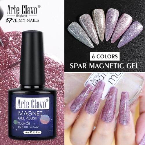 Arte Clavo 9D Cat Eye Nail Polish Broken Diamond Magnetic Nail Polish LED Soak Off Gel Varnish Glitter Nail Art Cat Eye Polish
