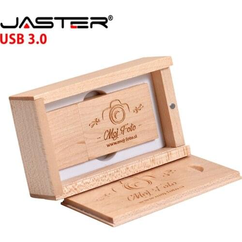 JASTER promotion USB 3.0 External Storage (free custom logo) creative wooden usb+box thumb drive 4GB/8GB/16GB/32GB/64GB