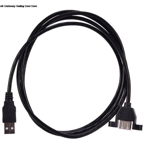 60cm USB 2.0 A Male To A Female Panel Mount Mounting Screw Lock Extension Cable USB Chassis Extension Cable