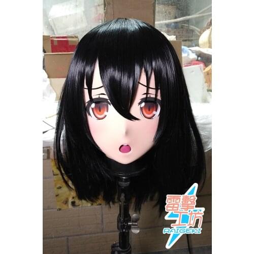 KM9202) Handmade Female Sweet Girl Resin Crossdress Outfit Cosplay Japanese Animegao Role Play Kigurumi Mask