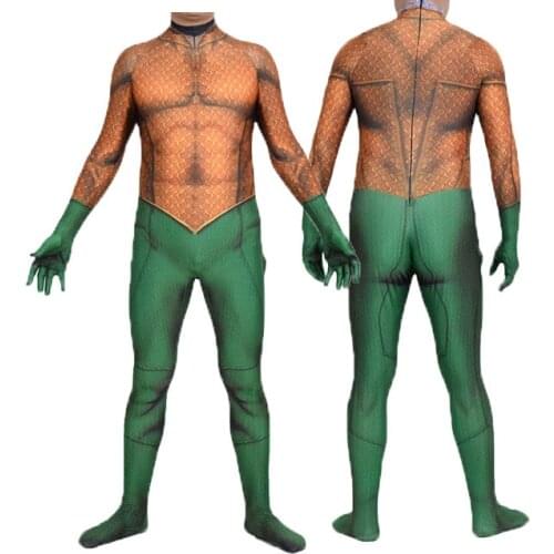 Aquaman Arthur Curry Cosplay Costume Superhero Zentai Suit Adults Kids Halloween Bodysuit