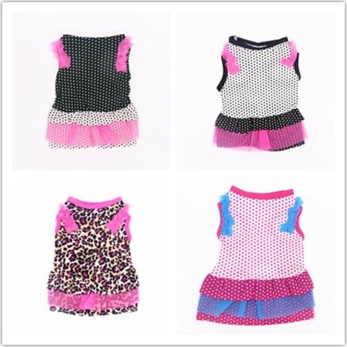 Summer Pet Dog Clothes Polka Dot Mesh Skirt for Small Dog Dresses Pets Cat Clothing for Dogs Dresses Skirts Chihuahua Costume