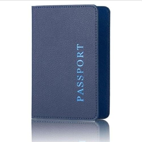 Fashion Solid Color Passport Holder Women Men Leather Passport Cover Men Travel Passport Wallet Credit Card ID Holders