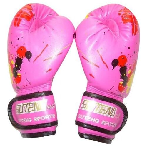 Mounchain Children Kids Boxing Gloves Cartoon Printing Breathable Soft PU Sparring Training Boxing Gloves Kickboxing Pads