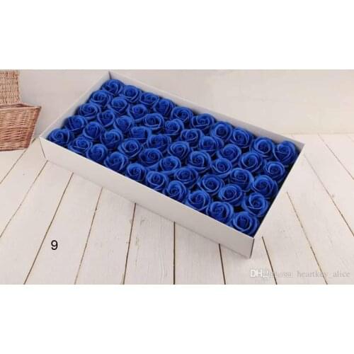 New Year Soap Flower 6cm Artificial Roses High Grade 50PCS Box-packed Romantic Valentines Day Gift Wedding Flowers Free ship