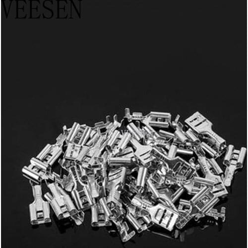 200PCS/100Pairs Male/Female Spade Crimp Terminals Electrical Insulating Sleeve Wire Wrap Connector for 22-16 AWG 0.5mm2-1.5mm2