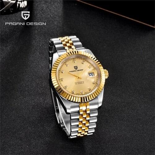 Pagani Design Luxury Mens Automatic Mechanical Watch Sapphire Glass Stainless Steel Waterproof 100m Luminous Pointer Men' Watch