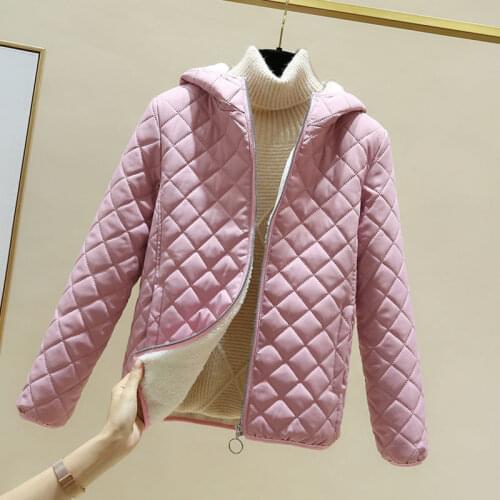 Warm Short Cotton Padded Parkas Womens 2021 New Autumn Winter Coats Female Long Sleeve Thick Elegant Hooded Overcoat X37
