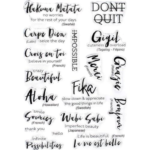 Clear Stamps Carpe Diem Stamp Set Believe Youself Words Sentence To Decoration For DIY Scrapbook Photo Album Craft Card 2021 New