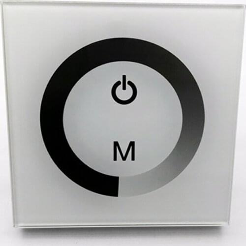 Touch Panel Dimmer Controller Wall-Mounted LED Controller DC12V-24V for 5050 3528 Single Color Light LED Strip Lights Panel