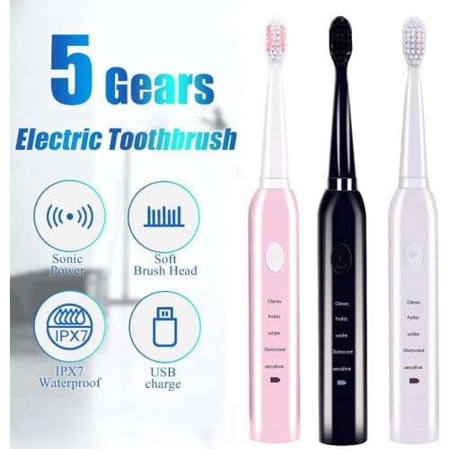 Powerful Ultrasonic Sonic Electric Toothbrush Usb Charge Rechargeable Tooth Brushes Washable Electronic Whitening Teeth Brush