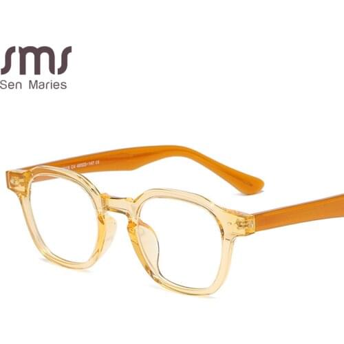 TR90 Transparent Computer Glasses Frame Women Men Anti Blue Light Round Eyewear Blocking Glasses Optical Spectacle Eyeglass