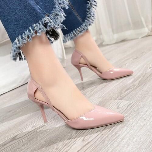 Sexy Ladies Shoes Woman Pumps 2020 New Fashion Slip on Shallow Pointed Toe Stiletto Women Shoes Thin High Heels Casual Shoes