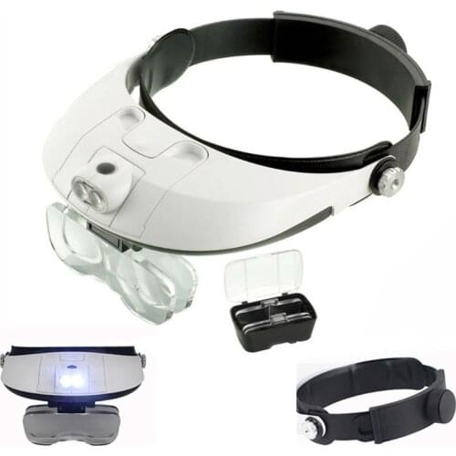 Light Eyewear Magnifier Headband Magnifier LED Light Head Loupe Soldering Repair Magnifier Magnifying Glasses