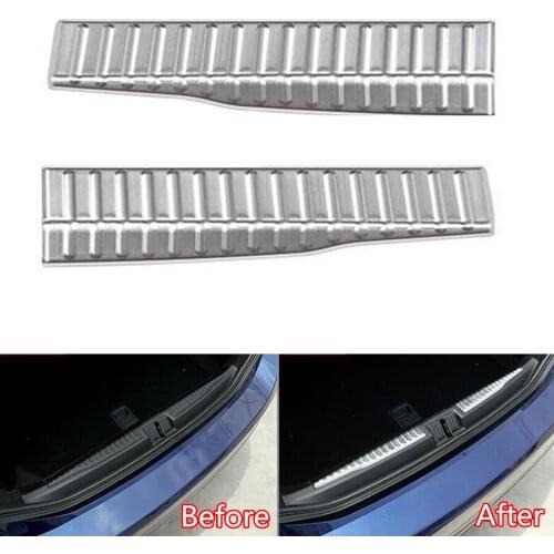 YAQUICKA 2Pcs/set Car Trunk Door Rear Bumper Inner Sill Plate Protector Cover Trim For Alfa Romeo Giulia 2017 Styling Mouldings