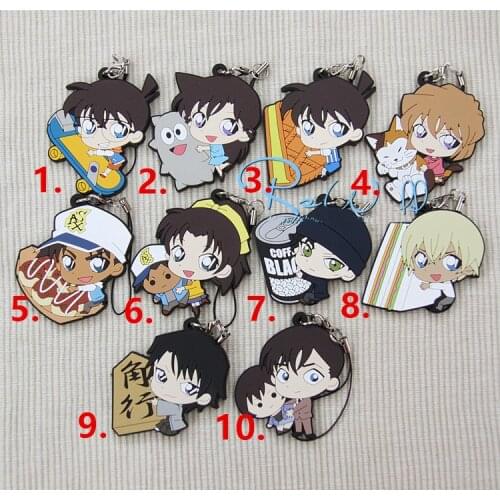 1pcs Anime Keychain Conan Mouri Ran Haibara Ai Hattori akagi Wataru Pendant Keychain Portachiavi Keyrings Pendant De Llaveros