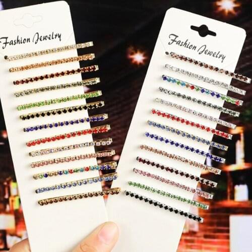 1PC Crystal Shining Hairpins Crystal Shiny Rhinestones Hair Clips Women Hairgrip Headwear Hair Accessories Fashion Styling Tools