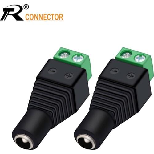 10pc DC Power Female Connectors Plug 12v 5.5 x 2.5mm Jack Adapter Power Supply Connector For Led Strip Light 3528 5050 5630 5730
