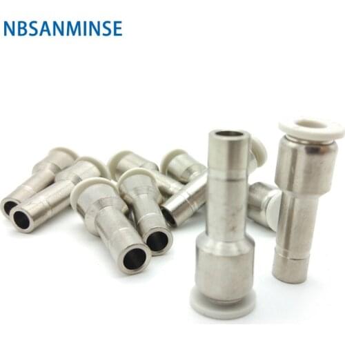 10Pcs/Lot PGJ Insert Plug Straight Fitting Pneumatic Air Push In Brass Fitting Low Pressure NBSANMINSE