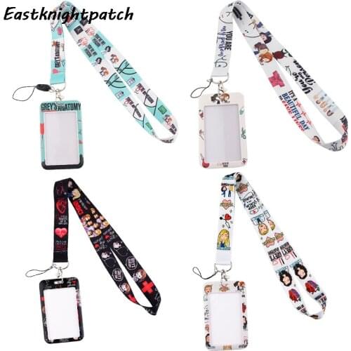 12pcs/lot E3068 Cartoon TV Show Card Holder ID Holder Bus Card Holder Staff Card With Lanyard For Doctor Nurse