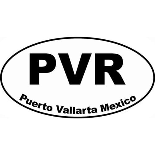 14.8CM*7.8CM PVR PUERTO VALLARTA MEXICO Oval Vinyl Car Sticker Decal Black Silver C10-01546