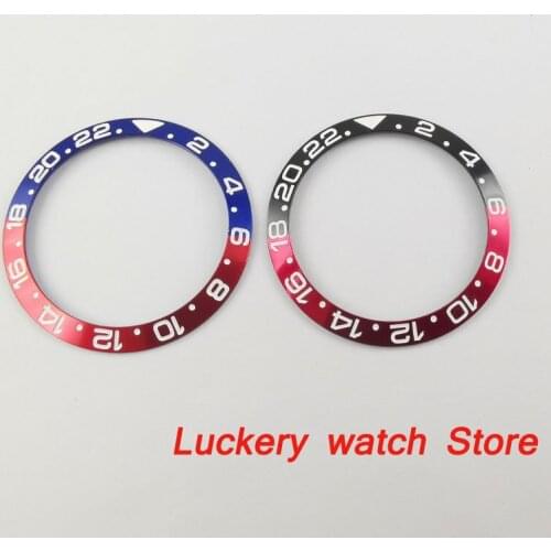 38mm red and blue aluminum bezel white marks fit for 40mm SUB GMT mens watch-Q39