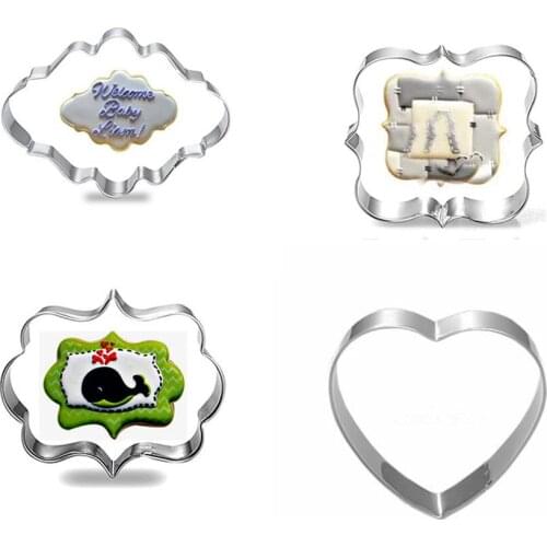 4pcs Kitchen Products Salad Ring Egg Biscuit Cookie Cutter Tools Pastry Moulds Gadgets Stainless Steel Baking Mold Fondant Party