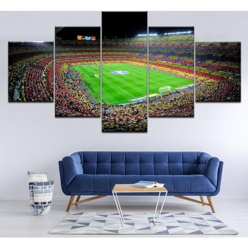 Spain Fc Barcelona Sports Football 5 Pieces Canvas Painting Wall Art Painting Modular Wallpapers Poster Printed Home Decor