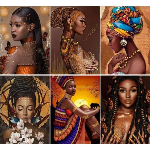 5D Diamond Painting New Arrivals African Woman Rhinestones Diamond Embroidery Cross Stitch Portrait Mosaic Home Decortion