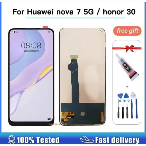 6.53'' LCD For Huawei nova 7 5G JEF-AN00 NX9 AN20 for Honor 30 BMH-AN10 LCD Display Touch Panel Screen Digitizer Assembly tested