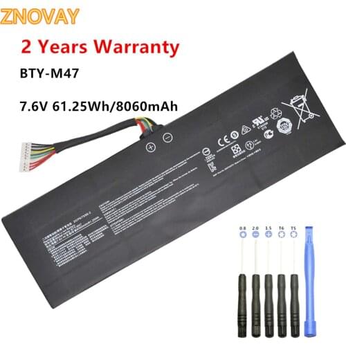 Laptop Battery BTY-M47 for MSI GS40, GS40 6QE-055XCN, GS43,GS43VR 6RE-045CN Series 2ICP5/73/95-2 Notebook 7.6V 61.25Wh 8060mAh