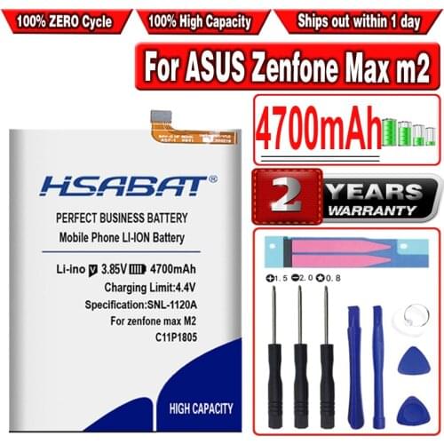 HSABAT 4700mAh C11P1805 Battery for ASUS Zenfone Max m2 zb632kl zb633kl