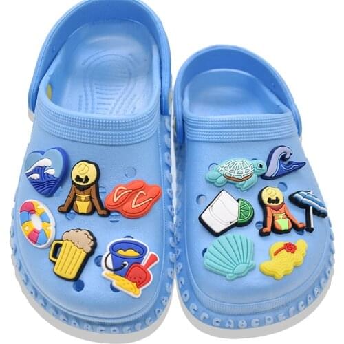 New 10pcs Shoe Accessories Charms Summer Beach Garden Shoe Decoration Fit Wristbands Bracelet Kids Gift