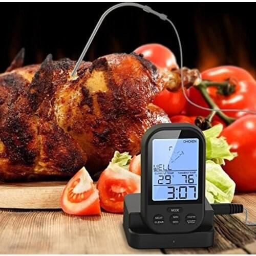 Wireless BBQ Thermometer digital Thermometers Timer Oven Grill Meat Cooking Remote Barbecue Meter Household Probe Kitchen Tool