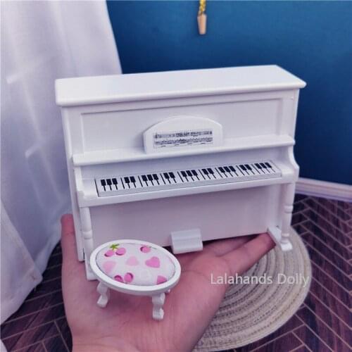 1:12 OB11 Dollhouse Mini Wooden Piano Model Furniture Scene for Dollhouse Furniture Decoration, Childrens Birthday Gift