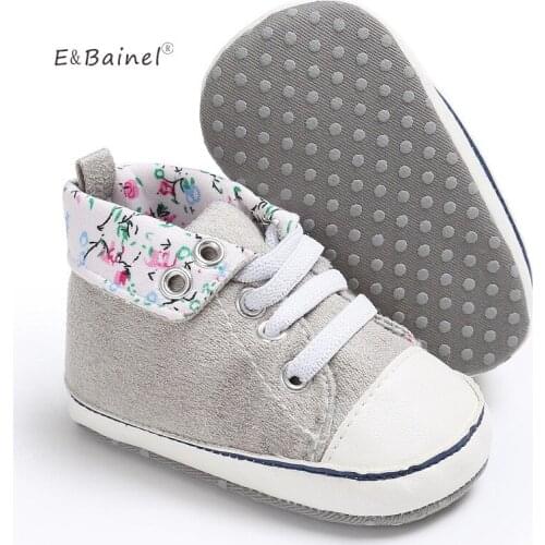 E&Bainel Baby Shoes Brand Newborn Baby Girl Shoes Canvas Solid Sport Shoe For Kids Footwear Infant Newborn Baby First Walkers