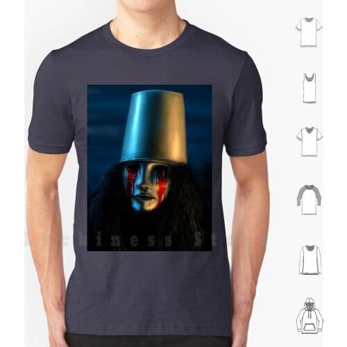 Buckethead 1 T Shirt Print 100% Cotton New Cool Tee Buckethead Horror Depression Anxiety Music