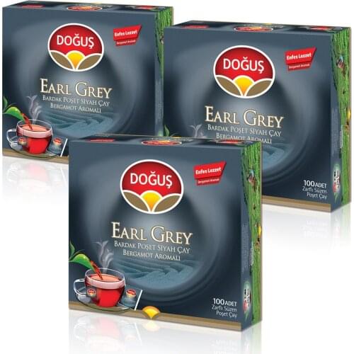 PERFECT WITH A WONDERFUL DRINK Dogus Earl Gray Glass Tea Bag 100 pcs 2 gr x 3 pcs FREE SHİPPİNG