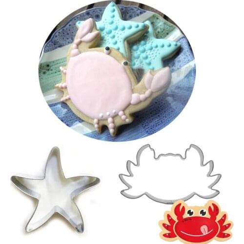 1pcs patisserie reposteria Crab Starfish Moldes Metal Cookie Cutter Fondant Cake Decor Tools Cupcake Paste Biscuit Pastry Mould