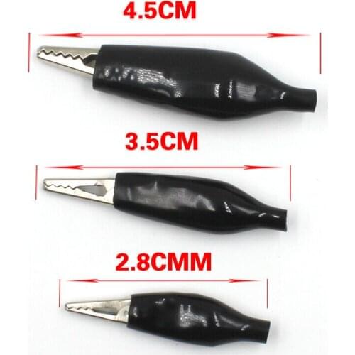 3PCS/lot, 3 Size (S M L) Metal Alligator Clip crocodile electrical Clamp Coated Testing Probe Meter 28mm 35mm 45mm Plastic Boot