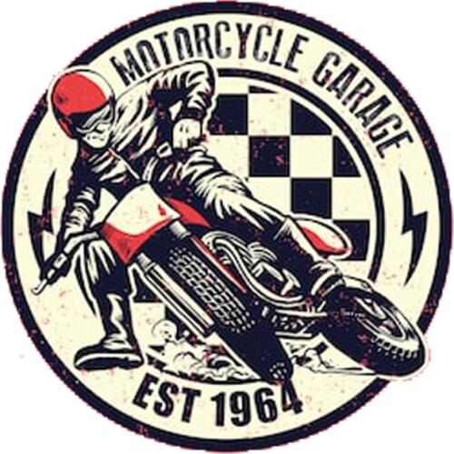 Motorcycle garage design EST 1964 speed Team badge 37237# hot rod car moto sticker
