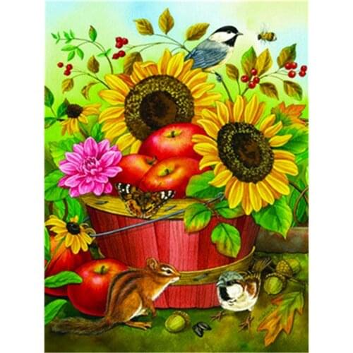 Sunflowers Flower Printed 11CT Cross Stitch Kit Embroidery DMC Threads Painting Sewing Knitting Hobby Sales For Needle