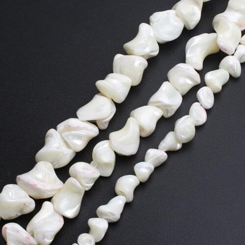 7-16mm Irregular White Mother Of Pearl Mop shell beads Loose Beads For Jewelry Making Bracelet Necklace 15inches Diy Jewelry