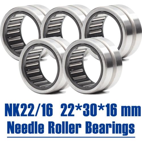 NK22/16 Bearing 22*30*16 mm ( 5 PC ) Solid Collar Needle Roller Bearings Without Inner Ring NK22/16 NK2216 Bearing