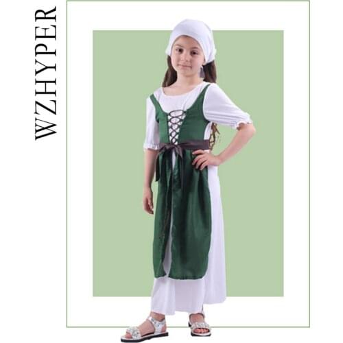 New Northen Ireland Nation Cosplay Costume for Girls Hallowen Carnival Party St. Patricks Day Stage Performance 3-14 Years